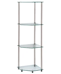 Convenience Concepts 13.75" Glass Designs2Go Classic 4 Tier Corner Shelf