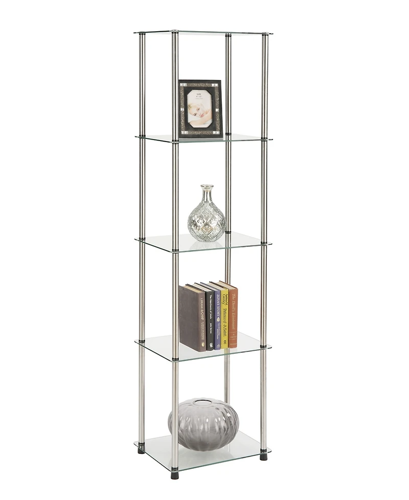 Convenience Concepts 15.75" Glass Designs2Go Classic 5 Tier Tower