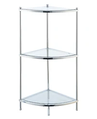 Convenience Concepts 13.75" Chrome Royal Crest Tier Glass Corner Shelf