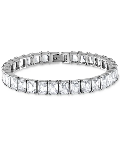 Blackjack Men's Cubic Zirconia Baguette Tennis Bracelet in Stainless Steel