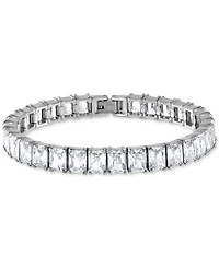 Blackjack Men's Cubic Zirconia Baguette Tennis Bracelet in Stainless Steel