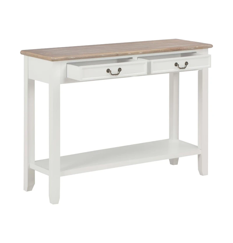 Console Table White 43.3"x13.7"x31.4" Wood