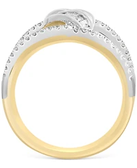 Effy Diamond Baguette & Round Wide Statement Ring (3/8 ct. t.w.) in 14k Two-Tone Gold