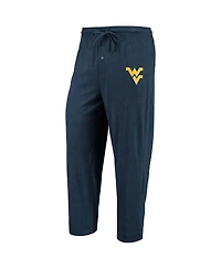 Men's Concepts Sport Navy, Heathered Charcoal Distressed West Virginia Mountaineers Meter Long Sleeve T-shirt and Pants Sleep Set
