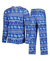 Men's Concepts Sport Royal Air Force Falcons Swivel Long Sleeve T-shirt and Pants Sleep Set