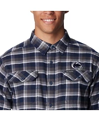 Men's Columbia Navy Penn State Nittany Lions Flare Gun Flannel Long Sleeve Shirt