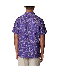 Men's Columbia Purple Lsu Tigers Super Slack Tide Omni-Wick Button-Up Shirt