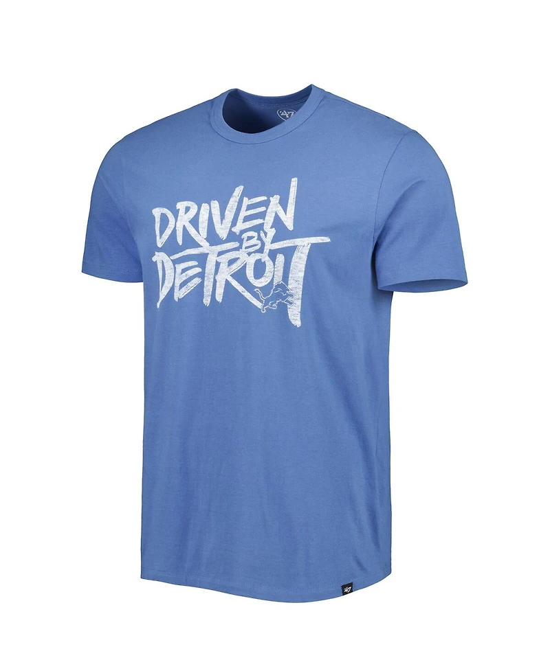Men's '47 Brand Blue Distressed Detroit Lions Driven by Detroit T-shirt