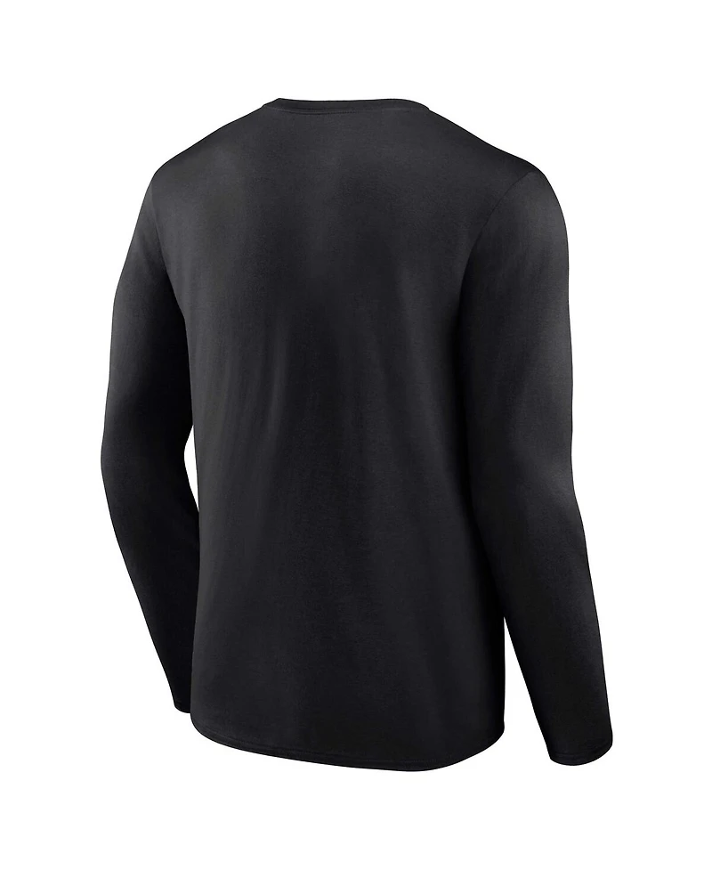 Men's Fanatics Black Vegas Golden Knights Covert Long Sleeve T-shirt