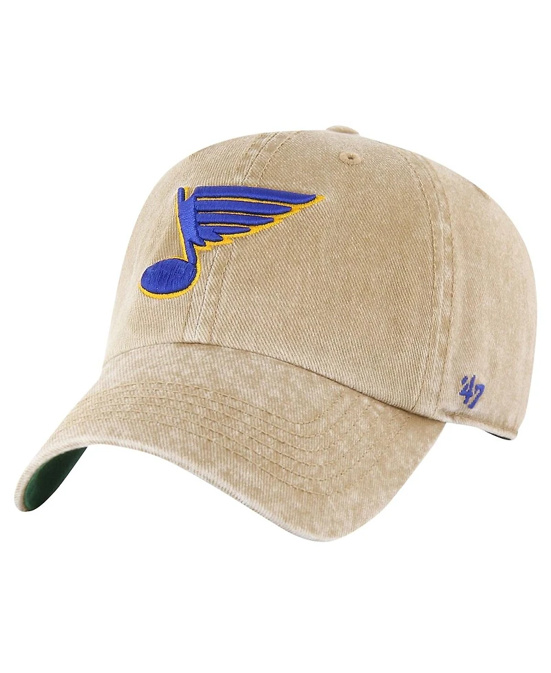 Men's '47 Brand Khaki St. Louis Blues Earldor Clean Up Adjustable Hat