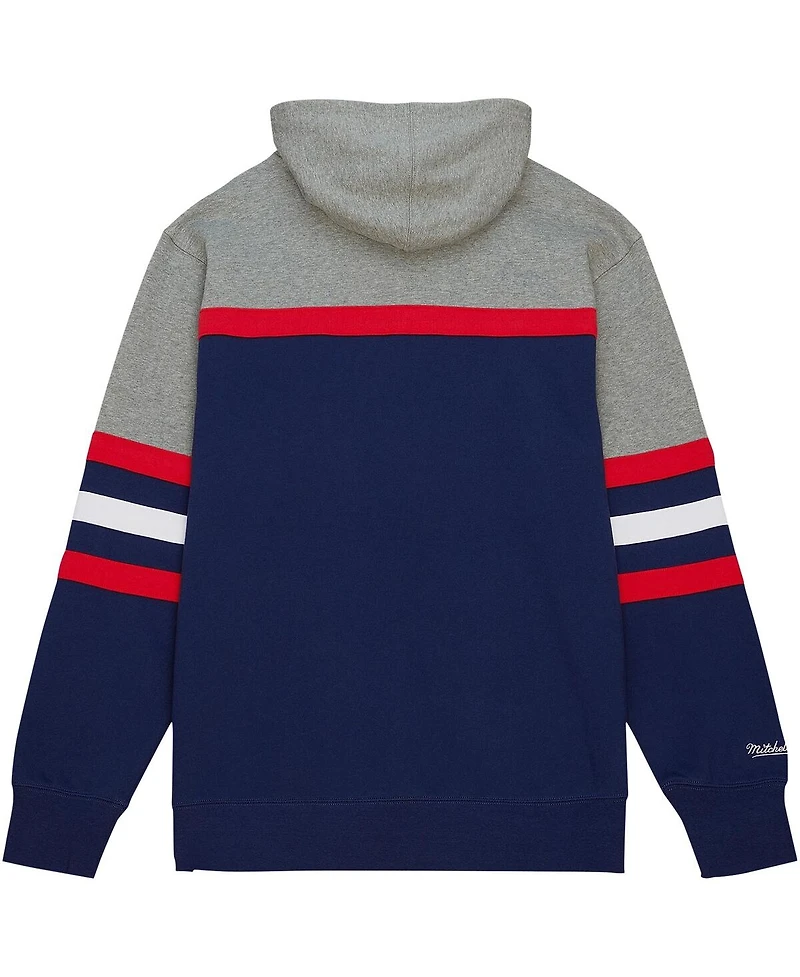Men's Mitchell & Ness Navy, Gray Washington Capitals Head Coach Pullover Hoodie