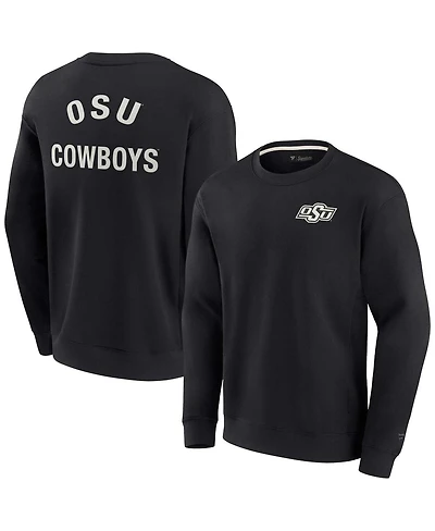 Men's and Women's Fanatics Signature Black Oklahoma State Cowboys Super Soft Pullover Crew Sweatshirt