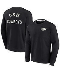 Men's and Women's Fanatics Signature Black Oklahoma State Cowboys Super Soft Pullover Crew Sweatshirt