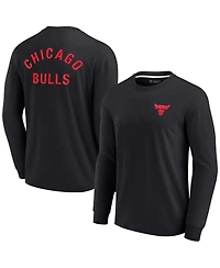 Men's and Women's Fanatics Signature Black Chicago Bulls Super Soft Long Sleeve T-shirt
