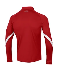 Men's Under Armour Red Wisconsin Badgers Game Day Raglan Quarter-Zip Top