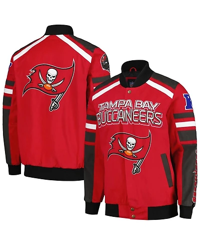 Men's G-iii Sports by Carl Banks Red Tampa Bay Buccaneers Power Forward Racing Full-Snap Jacket