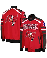 Men's G-iii Sports by Carl Banks Red Tampa Bay Buccaneers Power Forward Racing Full-Snap Jacket