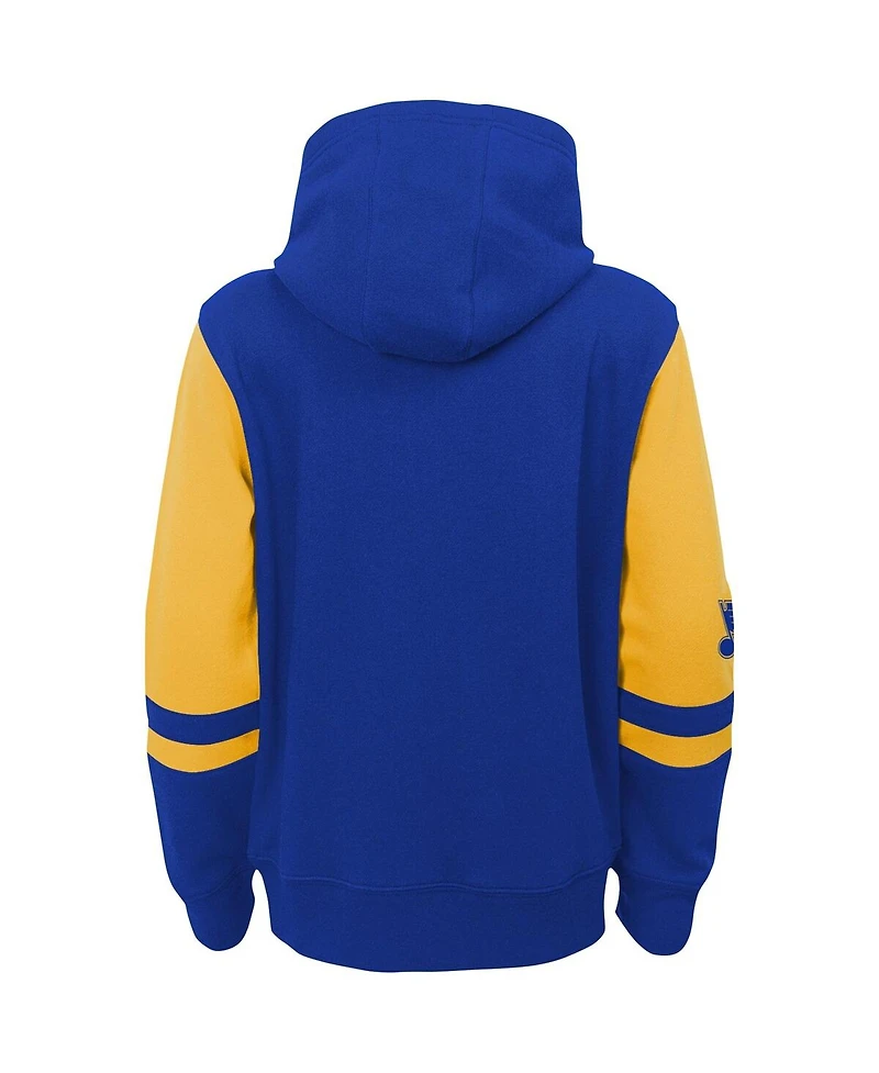 Big Boys Blue St. Louis Blues Face Off Color Block Full-Zip Hoodie