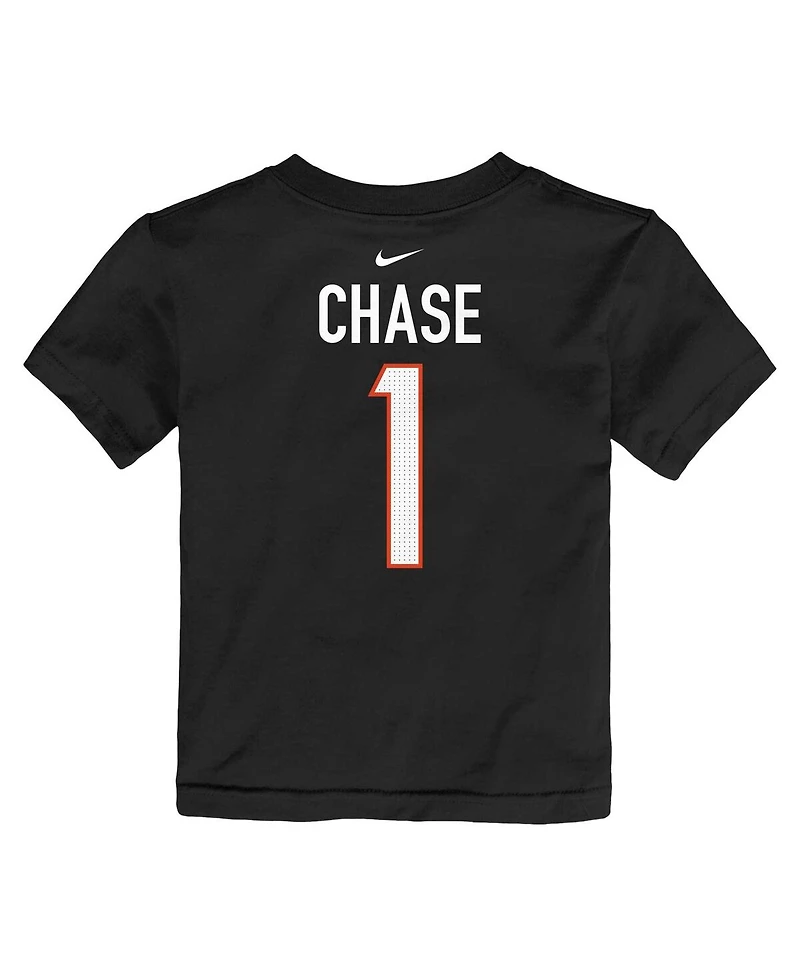 Toddler Boys and Girls Nike Ja'Marr Chase Black Cincinnati Bengals Player Name Number T-shirt