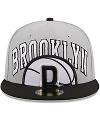 Men's New Era Gray, Black Brooklyn Nets Tip-Off Two-Tone 59FIFTY Fitted Hat