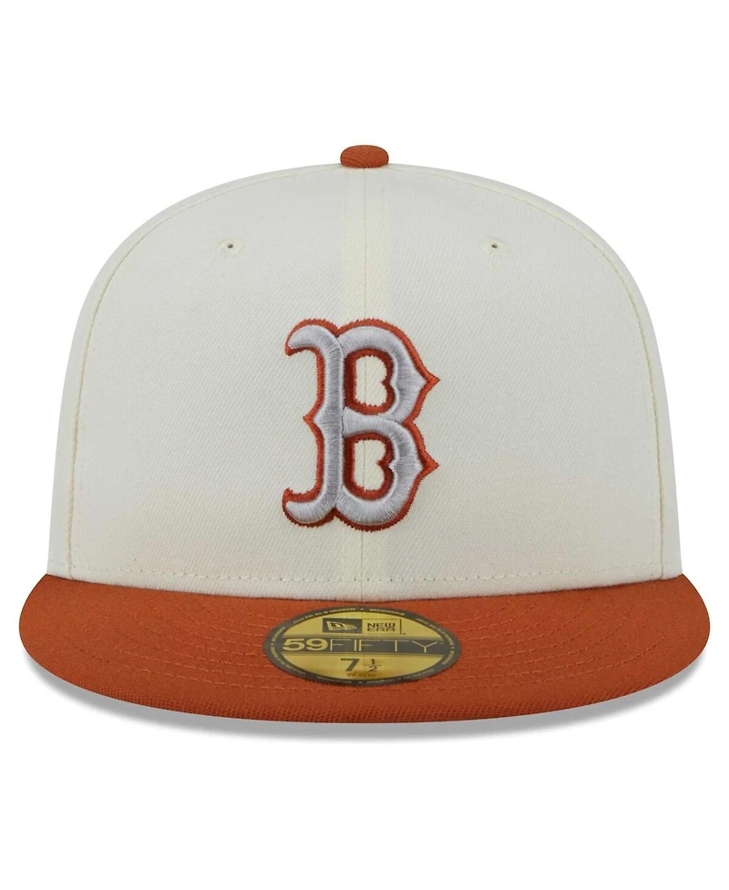Men's New Era Cream, Orange Boston Red Sox 59FIFTY Fitted Hat