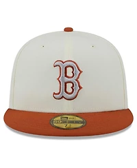 Men's New Era Cream, Orange Boston Red Sox 59FIFTY Fitted Hat