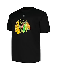 Men's Profile Connor Bedard Black Chicago Blackhawks Big and Tall Name and Number T-shirt