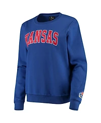 Women's Colosseum Royal Kansas Jayhawks Campanile Pullover Sweatshirt