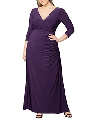 Kiyonna Plus Size Gala Glam V Neck Evening Gown