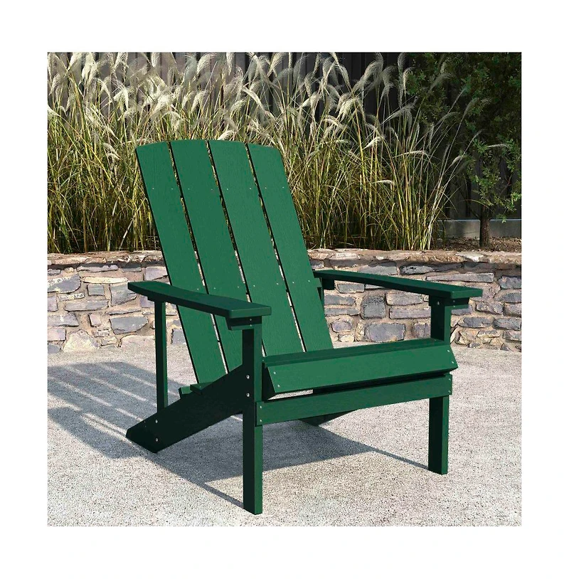 Riviera Azure Adirondack Patio Chairs With Vertical Lattice Back And Weather Resistant Frame