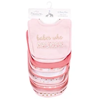 Little Treasure Baby Girl Cotton Bibs 10pk, Lipstick, One Size