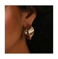 Sohi Women's Gold Twisted Hoop Earrings