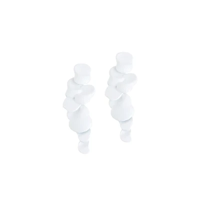 Sohi Women's White Abstract Drop Earrings