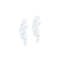 Sohi Women's White Abstract Drop Earrings