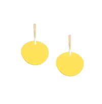 Sohi Women's Yellow Circular Drop Earrings