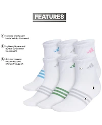 adidas Women's 6-Pk. Superlite 3.0 Quarter Socks