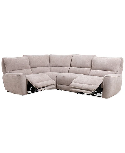 Closeout! Deklyn 116" 4-Pc. Zero Gravity Fabric Sectional with 2 Power Recliners, Created for Macy's