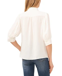 CeCe Women's 3/4-Sleeve Collared Button Down Top