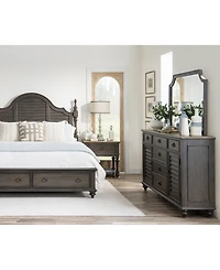 Mandeville 3pc Bedroom Set (Louvered California King Storage Bed + Louvered Dresser 1-Drawer Nightstand)
