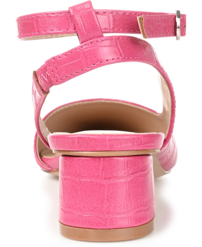 Journee Collection Women's Keefa Ankle Strap Slingback Heels