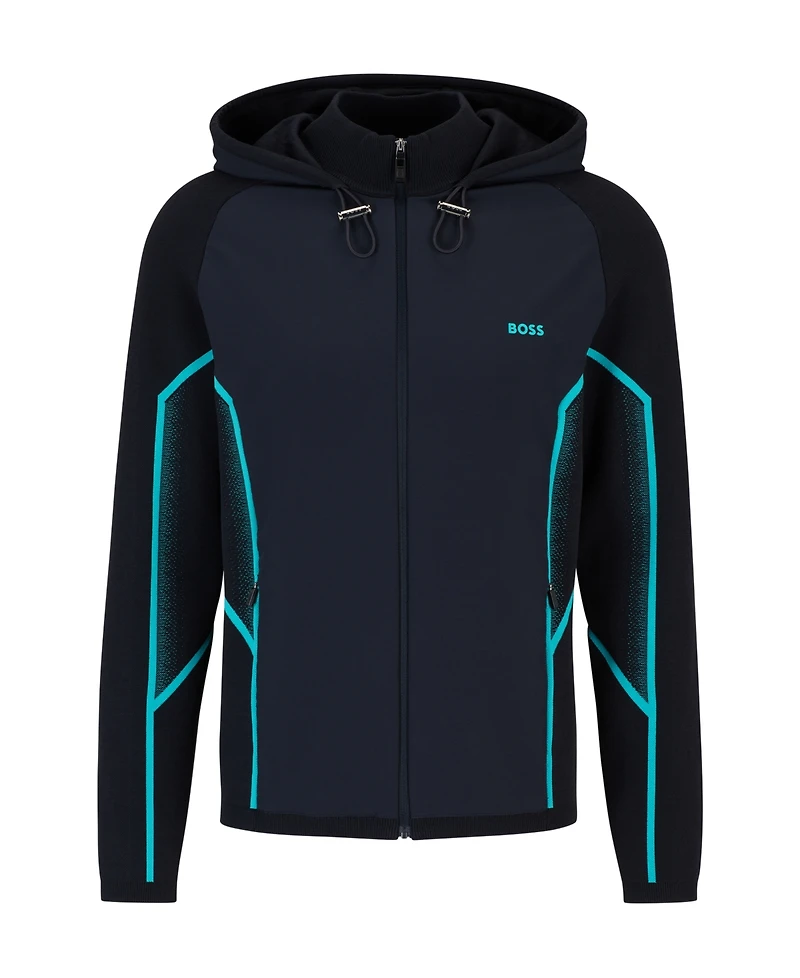 Boss by Hugo Boss Men's Degrade Jacquard Regular-Fit Hooded Jacket