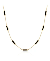 The Lovery Onyx Bar Chain Necklace 14K Gold