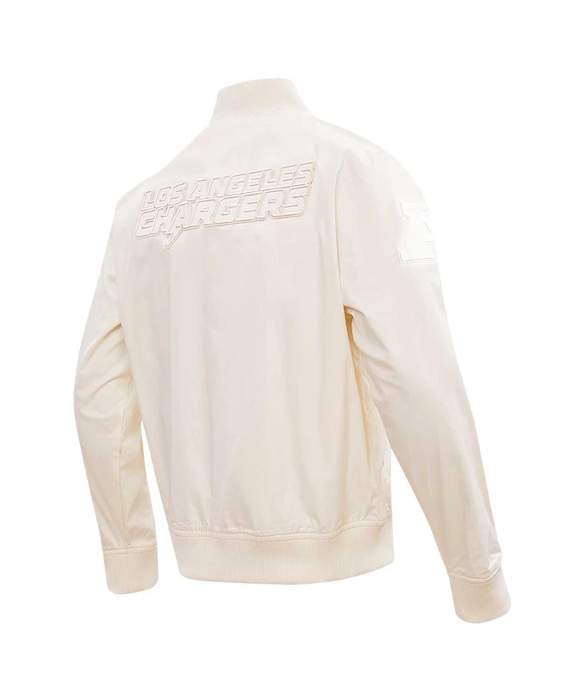 Men's Pro Standard Cream Los Angeles Chargers Neutral Full-Zip Jacket