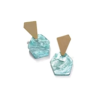 Sohi Women's Gold Dented Circular Drop Earrings
