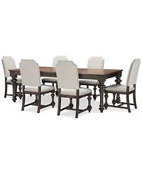 Mandeville Pc. Dining Set (Rectangular Table & Upholstered Chairs