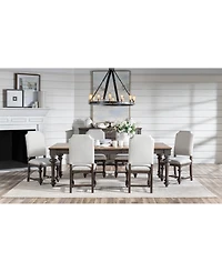 Mandeville Pc. Dining Set (Rectangular Table & Upholstered Chairs