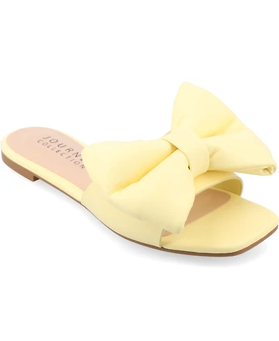 Journee Collection Women's Fayre Oversized Bow Flat Sandals