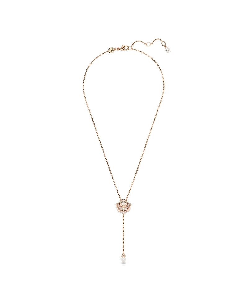 Swarovski Shell, White, Rose Gold-Tone Idyllia Y Pendant Necklace