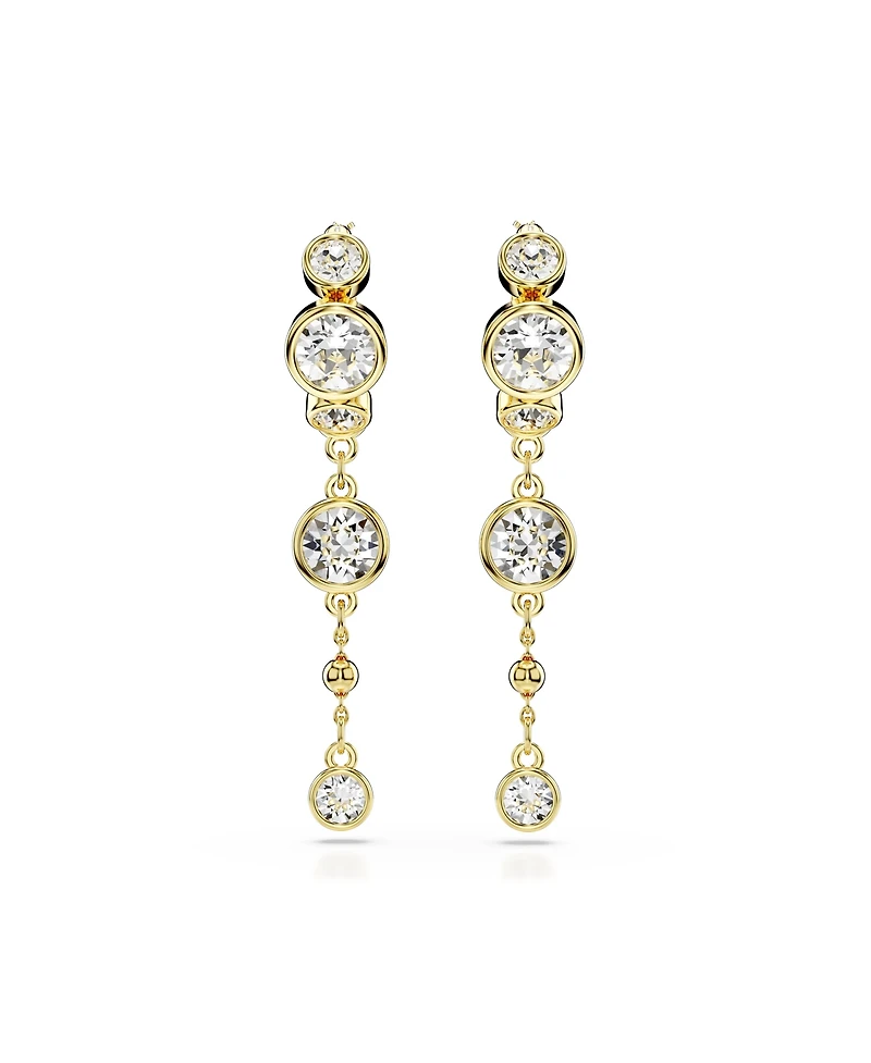 Swarovski Round Cut, White, Mixed Metal Finish Imber Drop Earrings