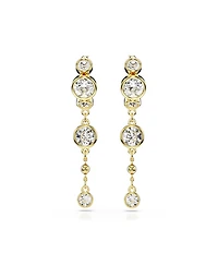 Swarovski Round Cut, White, Mixed Metal Finish Imber Drop Earrings